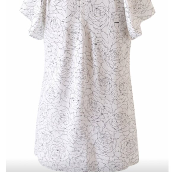 Roz & Ali White Floral Blouse | Size L - Picture 5 of 7